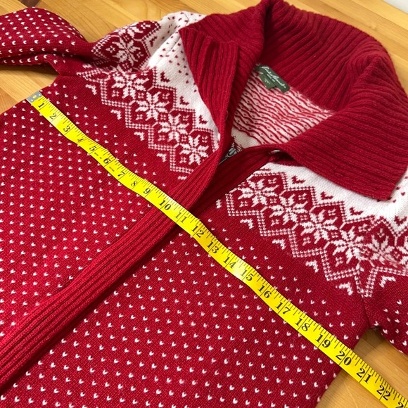 Sweater Large Tall Fair Isle Nordic Scandi Preppy Holiday Festive Apres Ski Zip - Picture 2 of 10